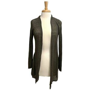 Eileen Fisher Hemp Blend Crinkle Open Knit Open Cardigan Sweater size Small